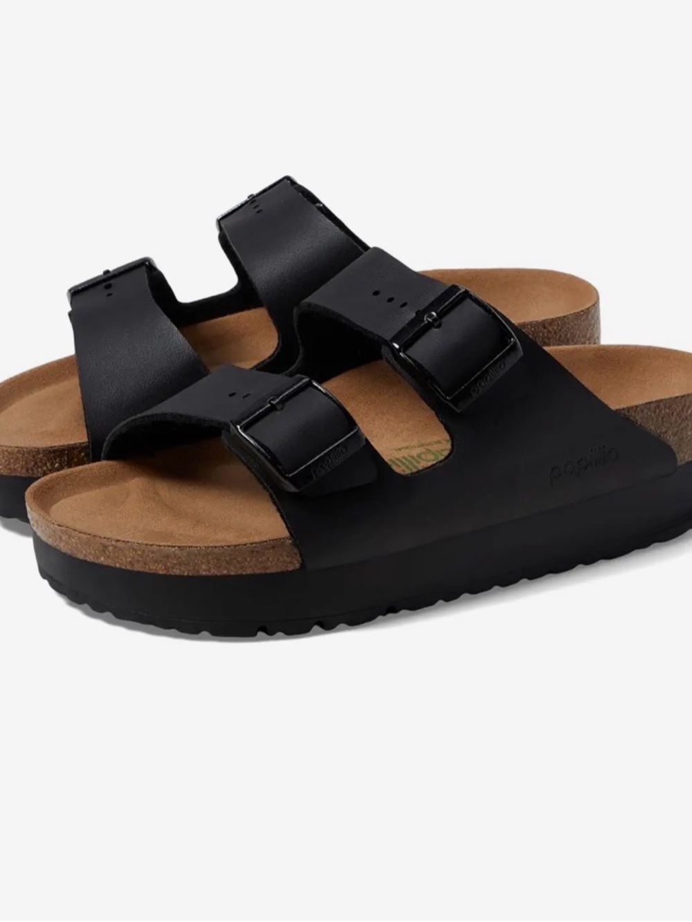 NEW BIRKENSTOCK women's Arizona Platform Vegan Sandals in Black